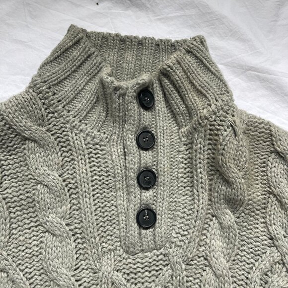 Lorenzo Magni made in Italy mens sweater grey mockneck w/ 4 buttons size M - Picture 3 of 5